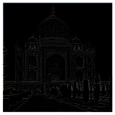 Extracted high frequencies of Taj Mahal