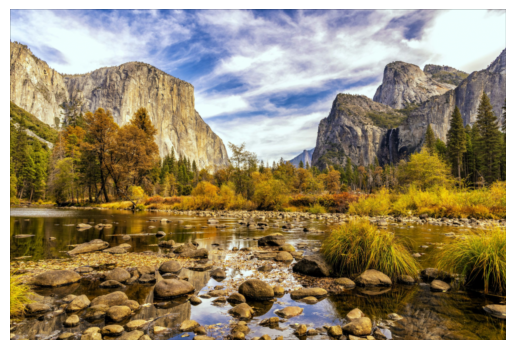 Blurred Yosemite landscape